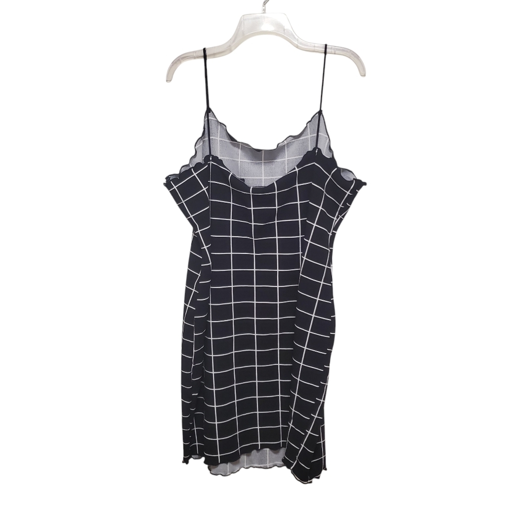 Grid Plaid Mini Dress Black and White Plus Size 4X - Picture 5 of 11